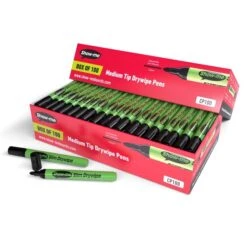 Show-me Drywipe Pen - Medium Tip Black - Pack Of 100