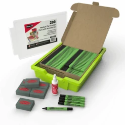 Show-me Drywipe Pens With Accessories - Medium Tip Black - Pack Of 200
