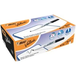 BIC Velleda 1741 Dry Wipe Markers, Black - Pack Of 100