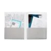 Aqua + Light Gray 2-Pocket Poly Folder