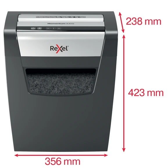 Rexel Momentum X410 Cross Cut Shredder - Each 3 Rexel Momentum X410 Cross Cut Shredder - Each - Image 3