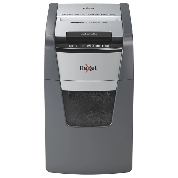 Rexel Optimum AutoFeed 150X Automatic Cross Cut Shredder - Each 1 Rexel Optimum AutoFeed 150X Automatic Cross Cut Shredder - Each