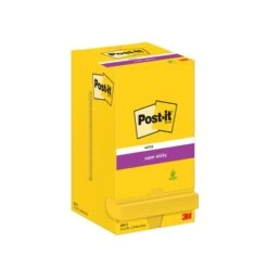 Post-it® Super Sticky Notes - Canary Yellow - 76 X 76mm - Pack Of 12