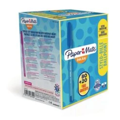 Paper Mate® Inkjoy 100 Ballpoint Pen, Cap Lid, Blue - Pack Of 100 -Organized Desk Outlet Store HE1098324 131005 GLS STA I02