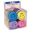 Grooved Artline Smiley Face Magnetic Board Eraser Assorted - Pack Of 16