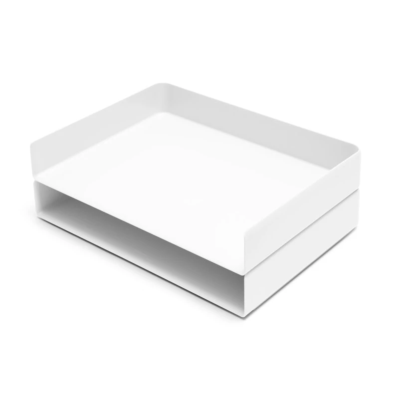 White Landscape Letter Tray 2 White Landscape Letter Tray - Image 2