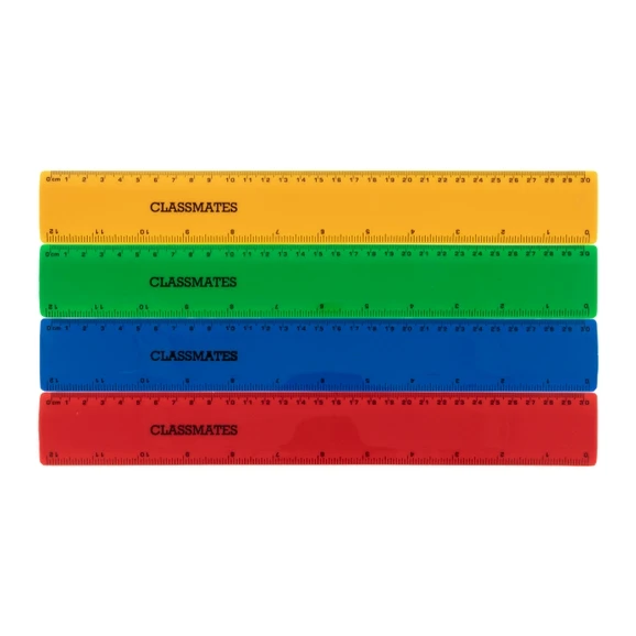 Classmates Shatter Resistant Ruler Assorted 30cm - Pack Of 100 1 Classmates Shatter Resistant Ruler Assorted 30cm - Pack Of 100