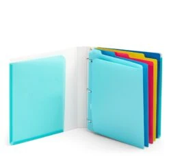 Aqua 1" Pocket Binder -Organized Desk Outlet Store alt image