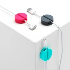 White Cable Catches, Set Of 4 -Organized Desk Outlet Store pdp alt 3