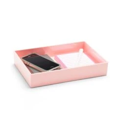 Blush Medium Accessory Tray -Organized Desk Outlet Store poppin blush medium accessory tray