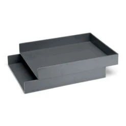 Dark Gray Letter Trays, Set Of 2