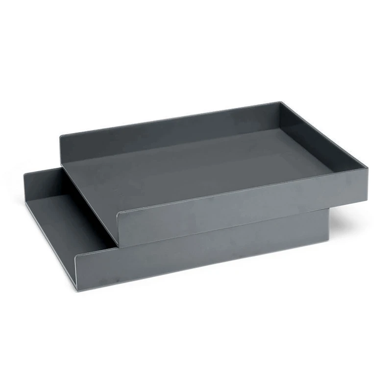 Dark Gray Letter Trays, Set Of 2 1 Dark Gray Letter Trays, Set Of 2