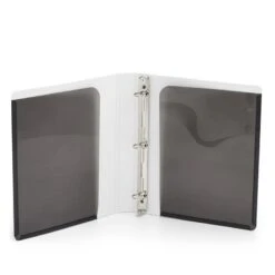 Dark Gray 1" Pocket Binder -Organized Desk Outlet Store poppin darkgray binder2