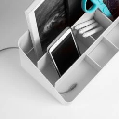 White Large Desk Organizer 9 White Large Desk Organizer -Organized Desk Outlet Store poppin desk organizer alt2 2