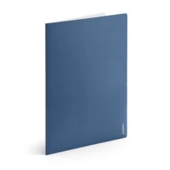 Slate Blue + Light Gray 2-Pocket Poly Folder -Organized Desk Outlet Store poppin slate blue light gray 2 pocket poly folder PDP 01