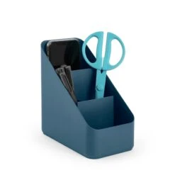 Slate Blue Small Desk Organizer -Organized Desk Outlet Store poppin slate blue small desk organizer PDP 02