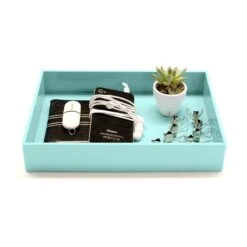 Aqua Medium Accessory Tray -Organized Desk Outlet Store product desktop accessory tray aqua a.11.4