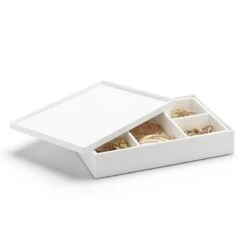 White Medium Accessory Tray -Organized Desk Outlet Store product desktop medium accesory tray white prop 02 a